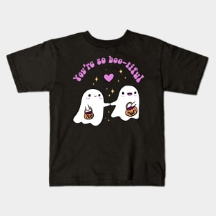 You are so boo-tiful a cute ghost couple for halloween Kids T-Shirt
